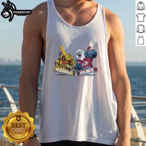 Alt Text: Original Vegas Golden Knights vs Colorado Avalanche 2026 Western Conference Finals hockey mascot tank top design.