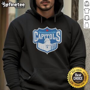 Vintage hoodie featuring the Good Madison Capitols hockey logo in a stylish design, perfect for fans and collectors.