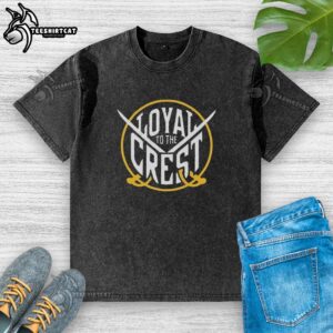 Good Buffalo Sabres Loyal to the Crest washed t-shirt featuring team colors and logo, perfect for fans and casual wear.