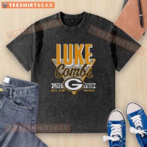 Premium Green Bay Packers Luke Combs T-shirt for May 15-16, 2026 concert in Green Bay, WI, featuring vibrant team colors.