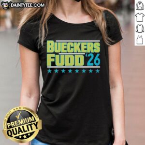 Good Bueckers Fudd 2026 Ladies Tee featuring vibrant design and comfortable fit for sports enthusiasts and fans.
