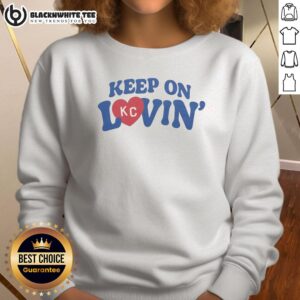 Vintage 'Nice Keep On Kc Lovin' sweatshirt featuring a classic design and soft fabric, perfect for casual wear.