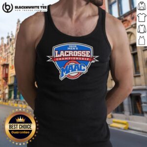 Top MAAC Men's Lacrosse Championship 2026 logo tank top featuring vibrant colors and athletic design for fans.