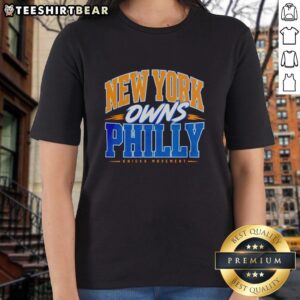 Awesome New York Knicks Ladies Tee showcasing Philly rivalry, perfect for fans celebrating basketball spirit and style.