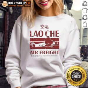 Alt Text: Nice Lao Che Air Freight sweatshirt inspired by Indiana Jones and the Temple of Doom, featuring vintage design.