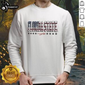 Nice Florida State Seminoles tall type flag sweatshirt featuring vibrant team colors and logo, perfect for fans.