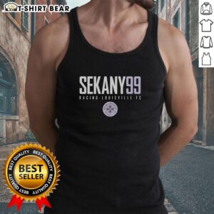 Awesome Sekany 99 Racing Louisville FC tank top featuring vibrant team colors and stylish design for fans.