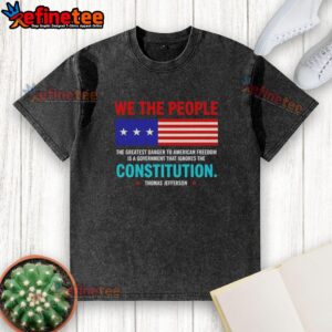 Official 'The Greatest Danger to American Freedom' washed t-shirt showcasing a bold message about government accountability.