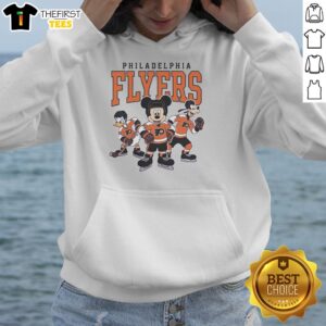 Alt Text: Philadelphia Flyers Disney team ice hockey hoodie featuring vibrant graphics and cozy design for fans.