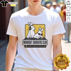 Good DJ Bunny's Midnight Groovers Club Global Groove Service T-Shirt featuring vibrant graphics and a stylish design.