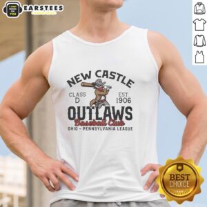 Awesome New Castle Outlaws baseball tank top from 1906 featuring vintage design and classic team colors.