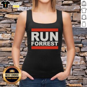 Official Run Forrest mashup tank top featuring Forrest Gump and Run DMC design, perfect for fans and casual wear.