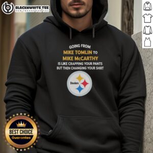 Alt Text: Stylish hoodie featuring 'Awesome Going From Mike Tomlin to Mike McCarthy' design, perfect for football fans and collectors.