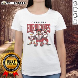 Nice Carolina Hurricanes Disney team ice hockey ladies tee featuring vibrant graphics and a comfortable fit.