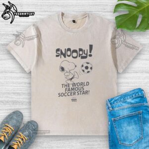 Nice Peanuts Ringer T-Shirt featuring world-famous soccer star Snoopy in a playful design, perfect for fans.