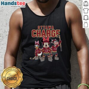 Nice Ottawa Charge cartoon team ice hockey tank top featuring vibrant graphics and a sporty design for fans.