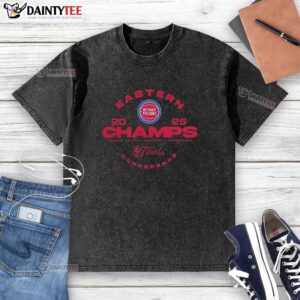 Good Detroit Pistons Eastern Conference Basketball Champions NBA 25-26 washed t-shirt showcasing team pride and style.