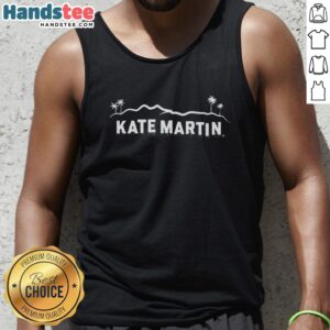 Top Kate Martin wearing a stylish Hollywood Sign tank top, showcasing a trendy urban fashion look against a vibrant backdrop.
