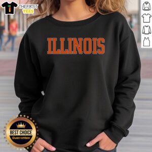 Alt Text: Vintage Good Illinois Throwback Classic Team Sports Varsity Sweatshirt in navy blue with bold logo design.