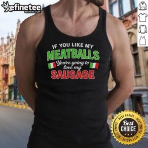Stylish Italy flag pattern tank top with a fun meatball and sausage design, perfect for food lovers and Italian cuisine fans.