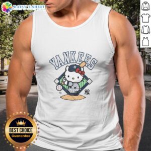 Alt Text: Pretty New York Yankees Hello Kitty tank top featuring a cute design, perfect for baseball fans and fashion lovers.