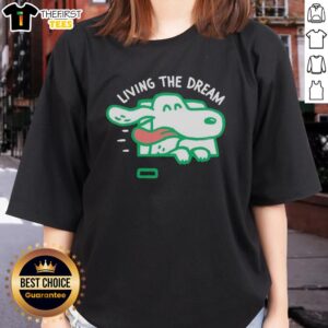 Happy dog with its head out the car window, embodying good living the dream on a sunny day - ladies tee design.