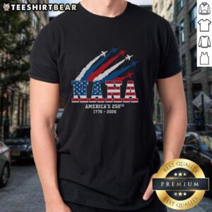 Awesome American 250th Anniversary Nana T-Shirt featuring patriotic design and vibrant colors for proud grandmothers.