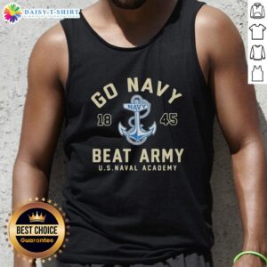Good Go Navy Beat Army 1845 tank top featuring the US Naval Academy logo for fans and supporters of Navy football.