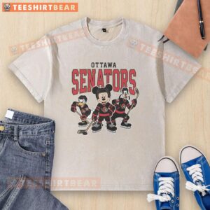 Nice Ottawa Senators Disney Team Ice Hockey washed t-shirt featuring vibrant graphics and a comfortable fit.