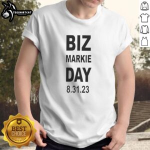 Official Biz Markie Day 8/31/23 T-shirt featuring vibrant graphics celebrating the beloved rapper and entertainer.