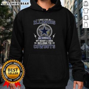 Cozy hoodie with 'My Heart And Soul Belong To Cowboys' design, perfect for Dallas Cowboys fans in Illinois.