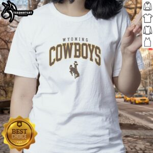 Awesome Wyoming Cowboys classic logo ladies tee featuring bold graphics and soft fabric, perfect for fans.