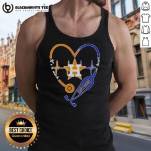 Top Houston Astros stethoscope heartbeat tank top, showcasing a creative design for fans and health enthusiasts alike.