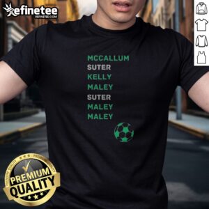 Official Mccallum Suter Kelly And Maley Football T-Shirt displayed on a neutral background