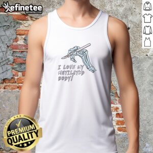 Pretty I Love My Mutilated Body tank top in soft fabric with bold typography design
