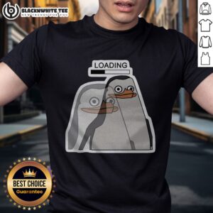 Funny Brain Buffering Slow Loading Penguin Shirt featuring a quirky penguin design on a soft fabric.