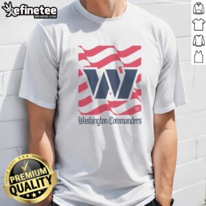 Pretty Washington Commanders American Heritage Wordmark t shirt featuring a bold team logo and vibrant colors.
