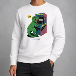 Good Asteroids Game Over Dinosaur Funny Sweater