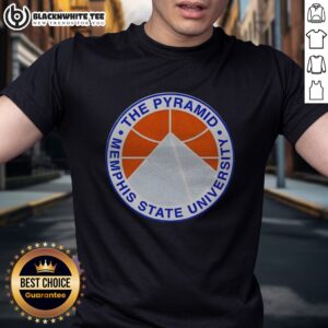 Pretty The Pyramid Memphis State University Shirt featuring vibrant colors and a unique design.