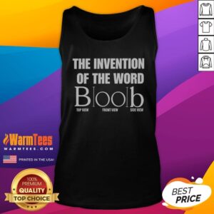 Hot The Invention Of The Word Boob Wordplay tank top in black, casual sleeveless summer shirt