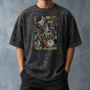 Pretty Persona 4 Golden Main Cast And Izanagi Character Washed T-Shirt