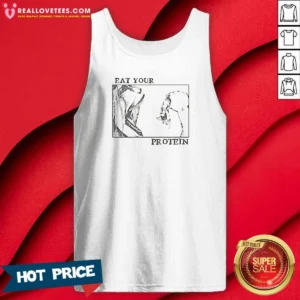 Funny Attack On Titan Eat Your Protein Anime Tank Top