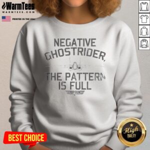 Official Gun Negative Ghostrider The Pattern Is Full Fighter Jet sweatshirt featuring a bold graphic design.