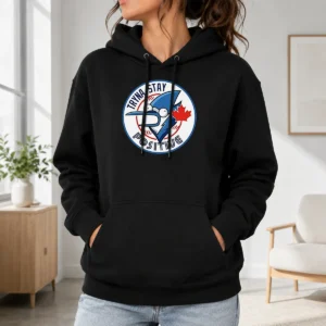 Pretty Tryna Stay Positive Mordecai Regular Show Blue Jays Baseball Logo Parody Hoodie