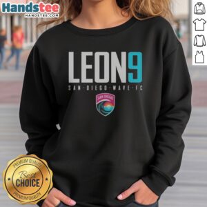 Premium San Diego Wave FC Leon 9 San Diego Wave FC NWSL Player Name Jersey sweatshirt in vibrant colors