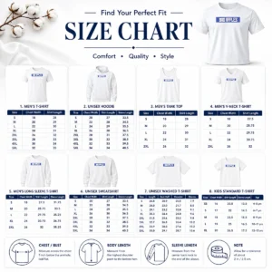Size chart for Good Bad Apples Od Stripe with measurements in inches and centimeters