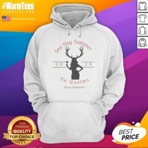 Nice Sea Hag Summer No Qualms 2026 hoodie in soft fabric with vibrant summer graphic, front view