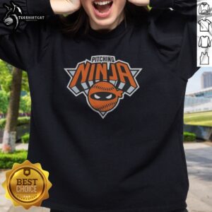 Official New York Knicks Pitching Ninja Sweatshirt featuring vibrant team colors and logo.
