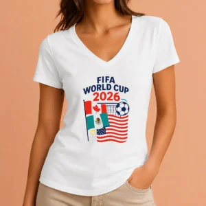 Pretty FIFA World Cup 2026 Canada Mexico United States Soccer V-Neck Shirt