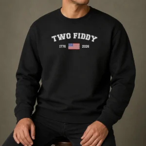 Pretty Two Fiddy 1776 2026 USA Flag Sweater